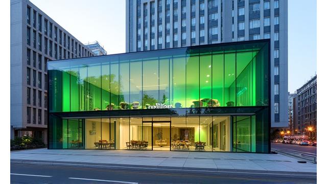 Immagine di un moderno centro wellness Vitalegno a Porta Nuova, Milano, con design futuristico e pareti trasparenti.